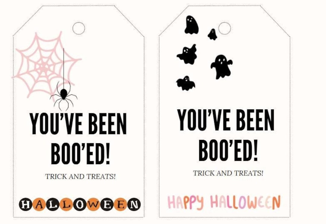 Hashtag Boo Tag Boo Tags | Template | Halloween | Booed | Boo - Etsy