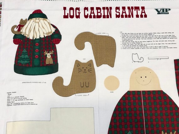 Santa Claus Log Cabin Santa Cut Sew and Stuff Make a Santa | Etsy