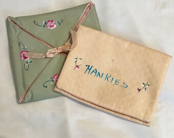 Vintage Handkerchief Storage keeper set of two