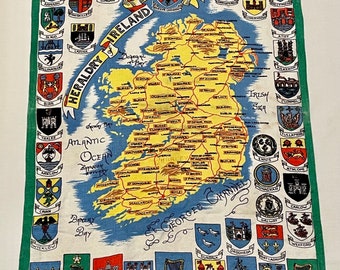 Vintage Ireland Heraldry of Ireland Irish wall hanging, Made in Ireland