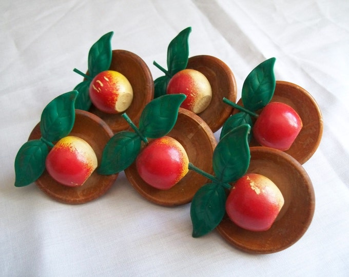 Vintage Push Pins Curtain Tie Backs Apple Push Pins Set of Etsy