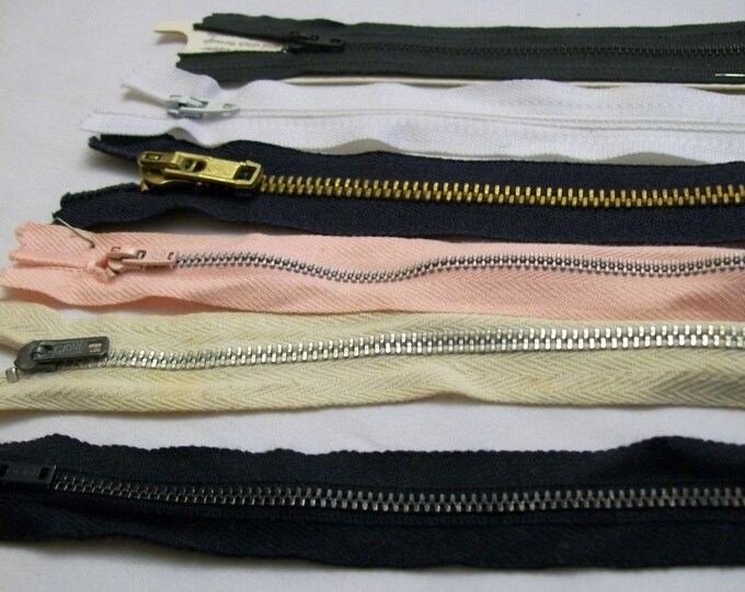 Vintage Metal Zippers Vintage Zippers 6 Zippers Upcycle Etsy