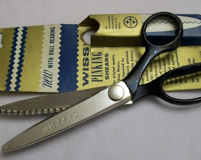 Vintage Wiss Pinking Shears Black Handle Pinking Shears Etsy