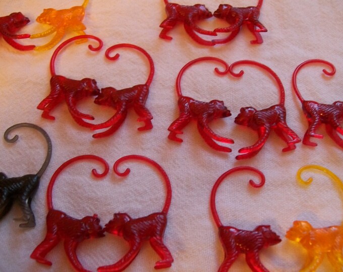 Zoo Piks Plastic Monkeys Red Monkeys Cocktail Picks Cake Etsy