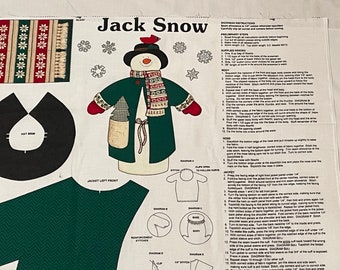 Snowman Pillow, Cut Sew and Stuff Pillow, Jack Snowman, Make a stuffed snowman