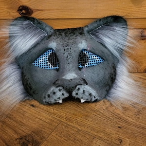 Dark Grey Snow Leopard Mask