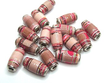 Paper Beads Handmade with Large Holes Gloss Finish