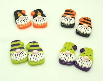 Halloween Gnome Bead Jewelry Components Handmade from Polymer Clay for DIY Jewelry Makers
