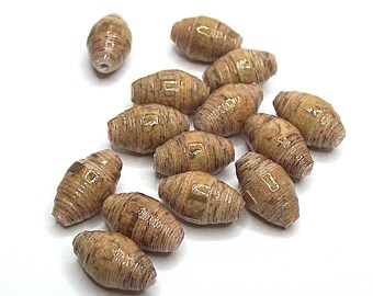Paper Tube Beads Handmade Brown