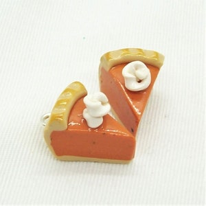 Pumpkin Pie Slice Charms - Dollop of Whipped Cream