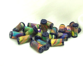 Fun Scrap Handmade Polymer Clay Tube Beads for DIY Jewelry Makers  Handcrafted Artisan Loose Beads Jewelry Supplies
