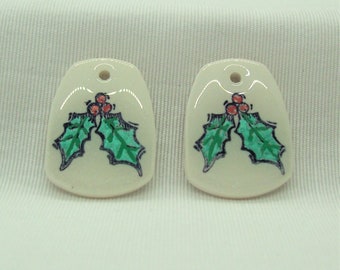 Christmas Holly Polymer Clay Components