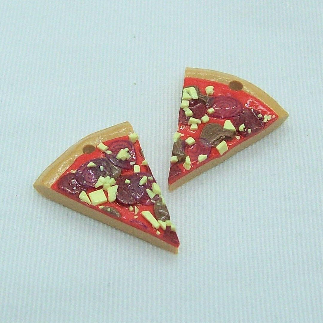 Handmade Polymer Clay Pizza Slice Components MEDIUM Etsy