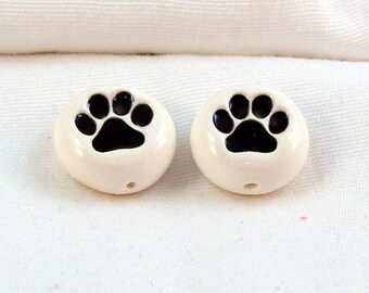 Paw Print Polymer Clay Beads