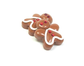 Gingerbread Men Beads Handmade from Polymer Clay (2)