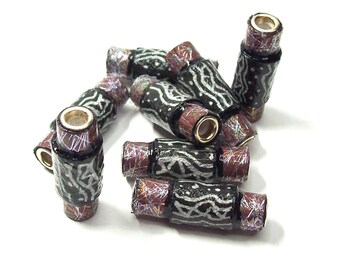 Paper Beads Handmade with Large Holes Gloss Finish