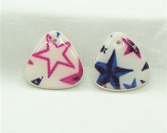 Jewelry Component Charms Patriotic Stars-  Polymer Clay