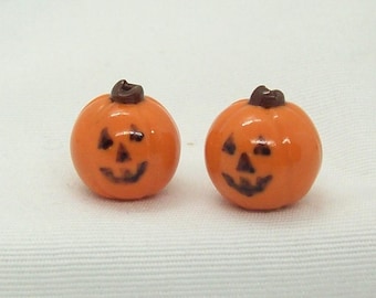 Jack O'Lantern Halloween Polymer Clay Beads Medium Size