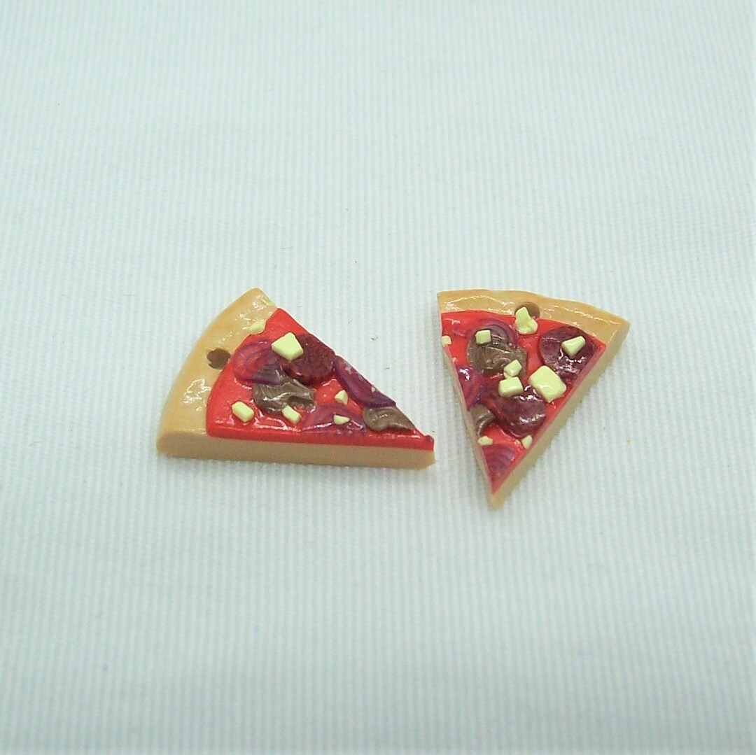 Handmade Polymer Clay Pizza Slice Components SMALL Etsy
