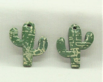 Jewelry Component Charms -  Arizona Saguaro Cactus