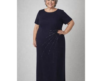 Vintage Elisabeth by Liz Claiborne Black Plus Size Sequin Sunburst Formal Dress