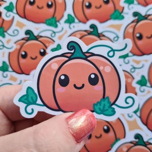 秋コレクション ステッカーパック かわいいカボチャステッカー 光沢ホログラフィック クラフトスクラップブック用 | かわいい文房具ステッカーギフト