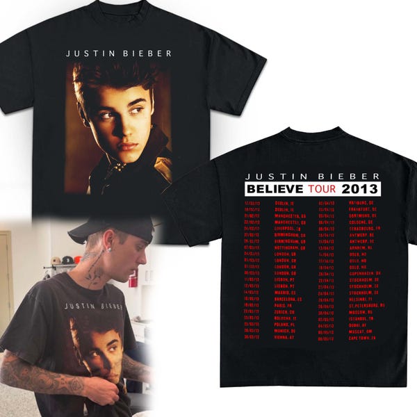 Justin Bieber,Believe Tour Justin Bieber Retro Shirt, Justin Bieber Vintage, Justin Bieber Bootleg, Justin Bieber Grafik