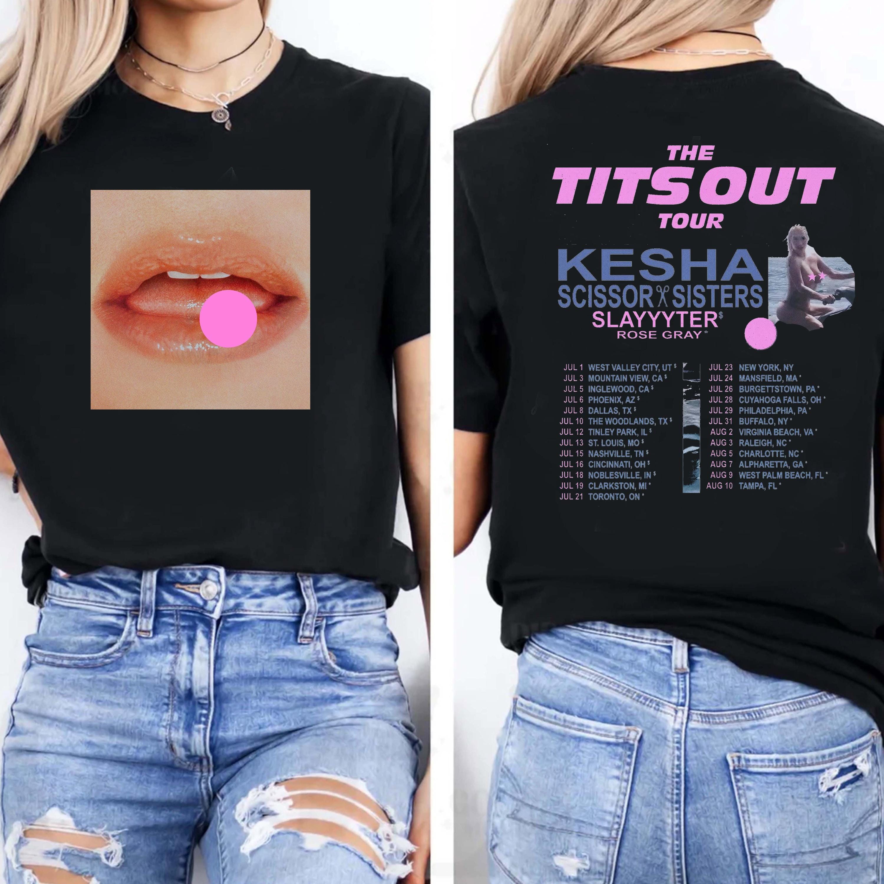 Kesha 2025 Concert Shirt, 2025 Kesha The Tits Out Tour Tshirt, Kesha Fan Gift Shirt, Kesha Merch, Kesha Graphic Shirt, Kesha 90s Vintage Tee