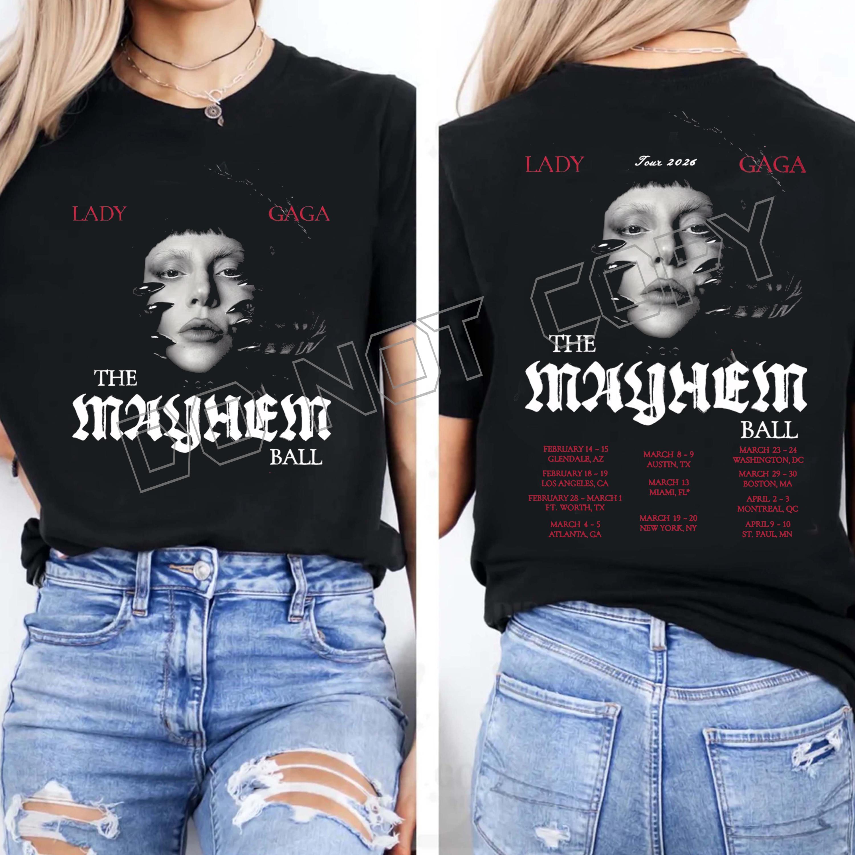 Lady Gaga Tour 2026 Shirt, Lady Gaga Graphic Shirt, the Mayhem