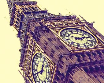 Big Ben/ London/ British/ Travel Photography/ Clocks/ Time/ Gold/ Europe/ England/ Interior Design/ Home Decor/ Sepia/Westminster Abbey