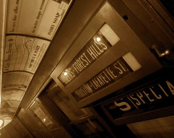 Classic Subway Car / New York City  - Sepia - 8 x 10  Photograph - NYC Decor - Affordable Home Decor-- New York photos