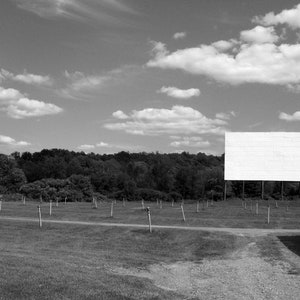 Unadilla Drive-In/50's/Vintage/Americana/Black and White Photography/Movies/Affordable Home Decor/Fine Art Photography/ Photo Print Only image 1