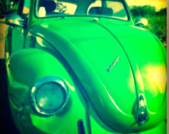 Volkswagen Green Beetle Bug Classic Cars 3 - 8 X 10 Photo Print, Home Decor, Wall Decor, VW, Affordable Fine Art, Photography for sale