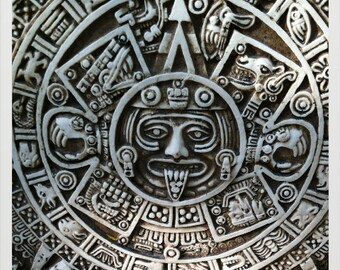 Mayan Calendar- Yucatan Peninsula, Mexico /  10 X 10 Photo Print/ Affordable Home Decor/ Fine Art Photography/ Fall Decor