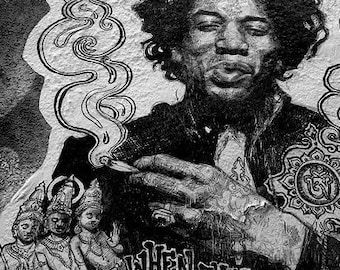 RIP Jimi Hendrix - DUMBO, Brooklyn   8 X 10 Print- /Home Decor/ Wall Decor/ Affordable Fine Art