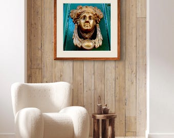 Charleston Door Knocker Art Print: French Quarter Home Decor (20x20)