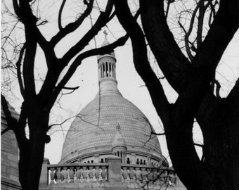 Sacre' Coeur/ Sacred Heart/ Paris, France/ Black and White Photography/Home Decor/ Photo Print/ Affordable Art/ Europe/ Church