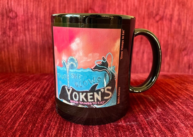 Yokens Good Things to Eat Coffee Mug Painting by Daisy Adams Portsmouth, New Hampshire Souvenir Road Trip Art on a Mug Imperfect image 1