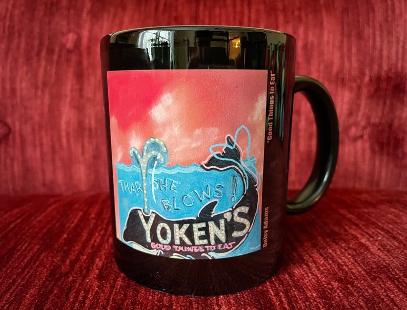 Yokens Good Things to Eat Coffee Mug Painting by Daisy Adams Portsmouth, New Hampshire Souvenir Road Trip Art on a Mug Imperfect image 4