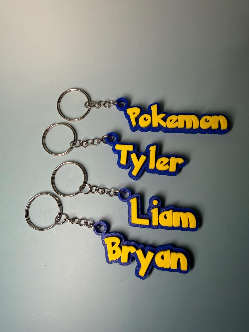Custom Anime Style Name Keychain | Personalized Gamer Keychain | Kids ...