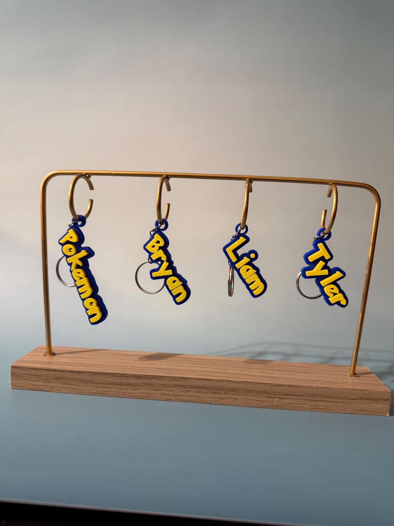 Custom Anime Style Name Keychain | Personalized Gamer Keychain | Kids ...