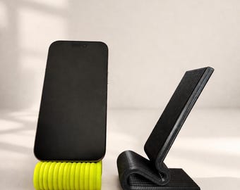 Phone Stand 3D Printed | Modern Minimalist Desk Holder | iPhone & Android Stand | Aesthetic Desk Accessory