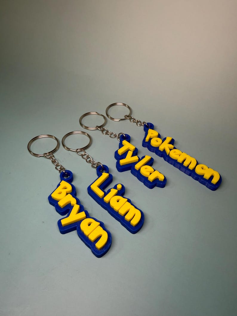 Custom Anime Style Name Keychain | Personalized Gamer Keychain | Kids ...