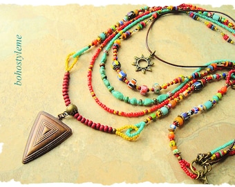 Handmade Bohemian Jewelry Colorful Beaded Boho by BohoStyleMe
