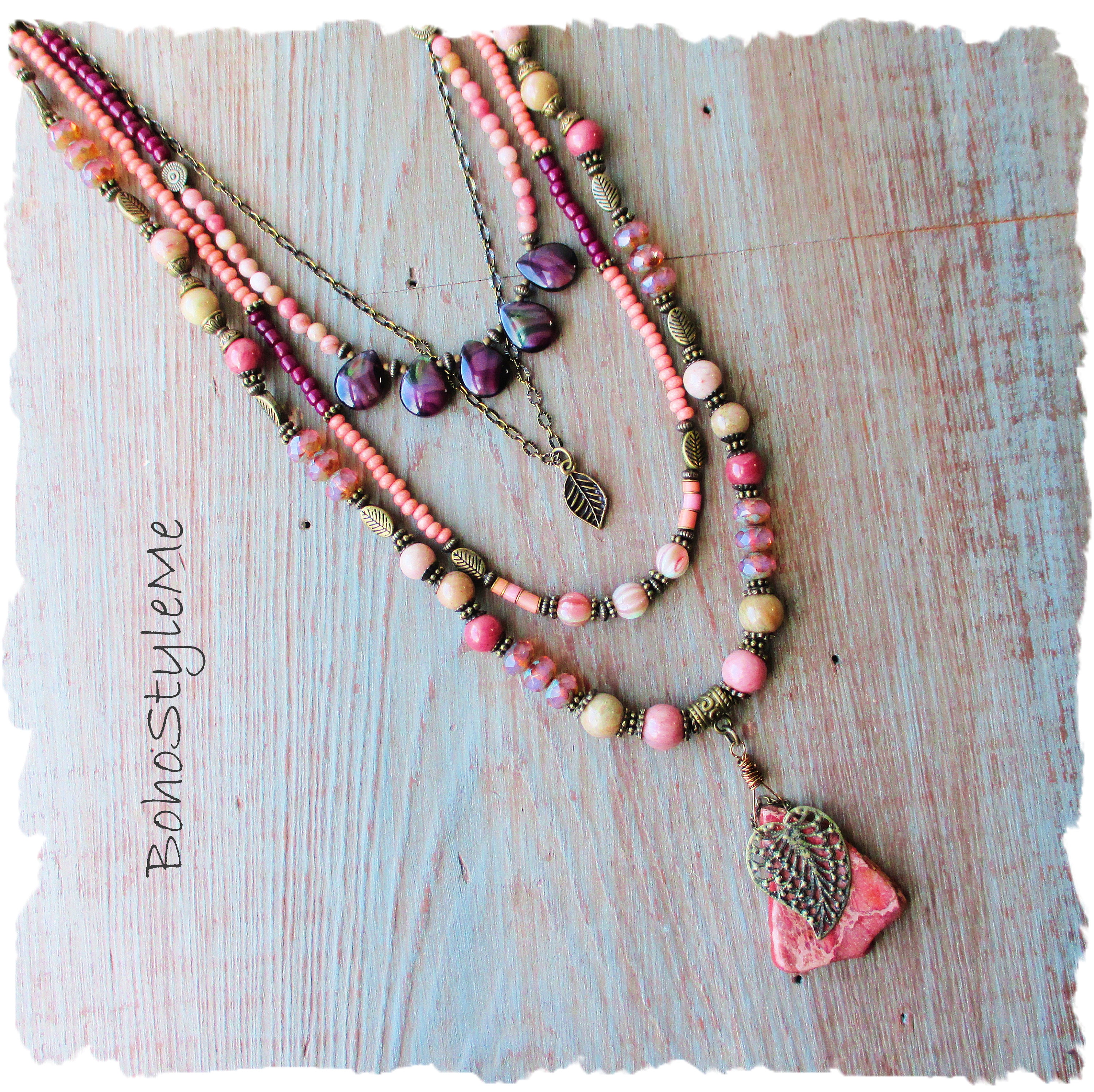 bohemian-necklace-boho-style-beaded-gemstone-necklace-etsy