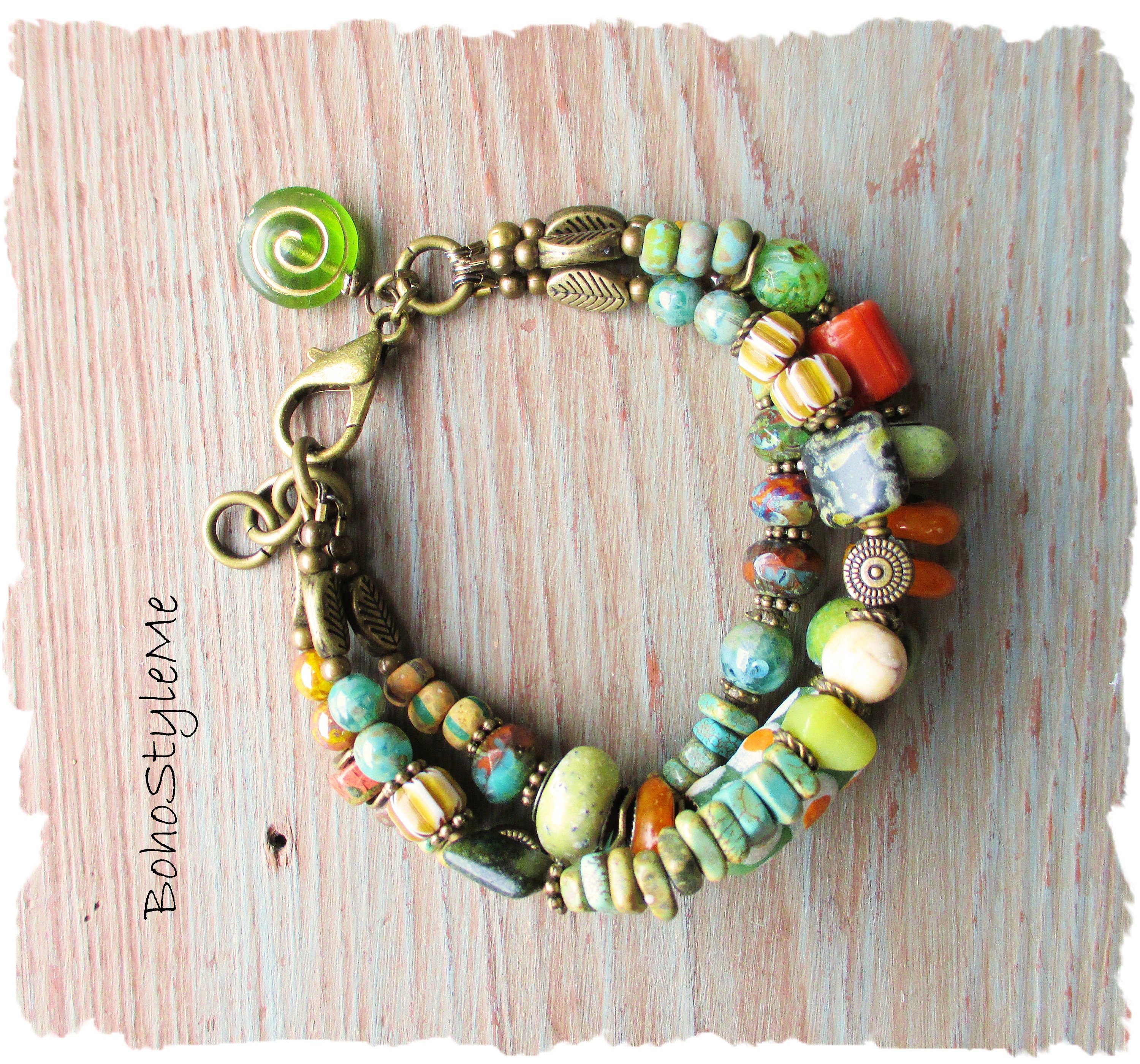Bohemian Jewelry, Rustic Tribal Bracelet, BohoStyleMe, Handmade ...