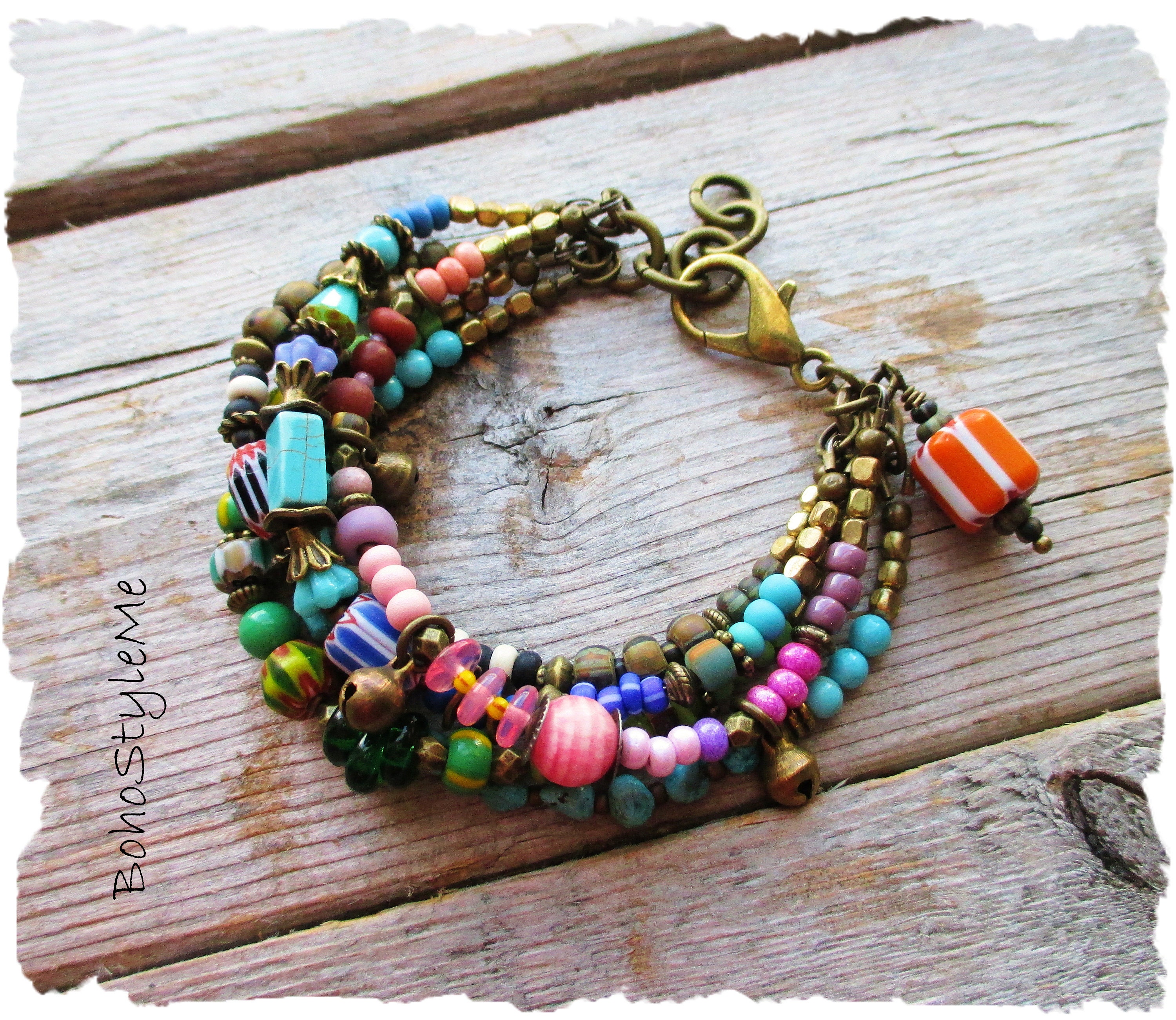 Boho Tribal Colorful Beaded Bracelet