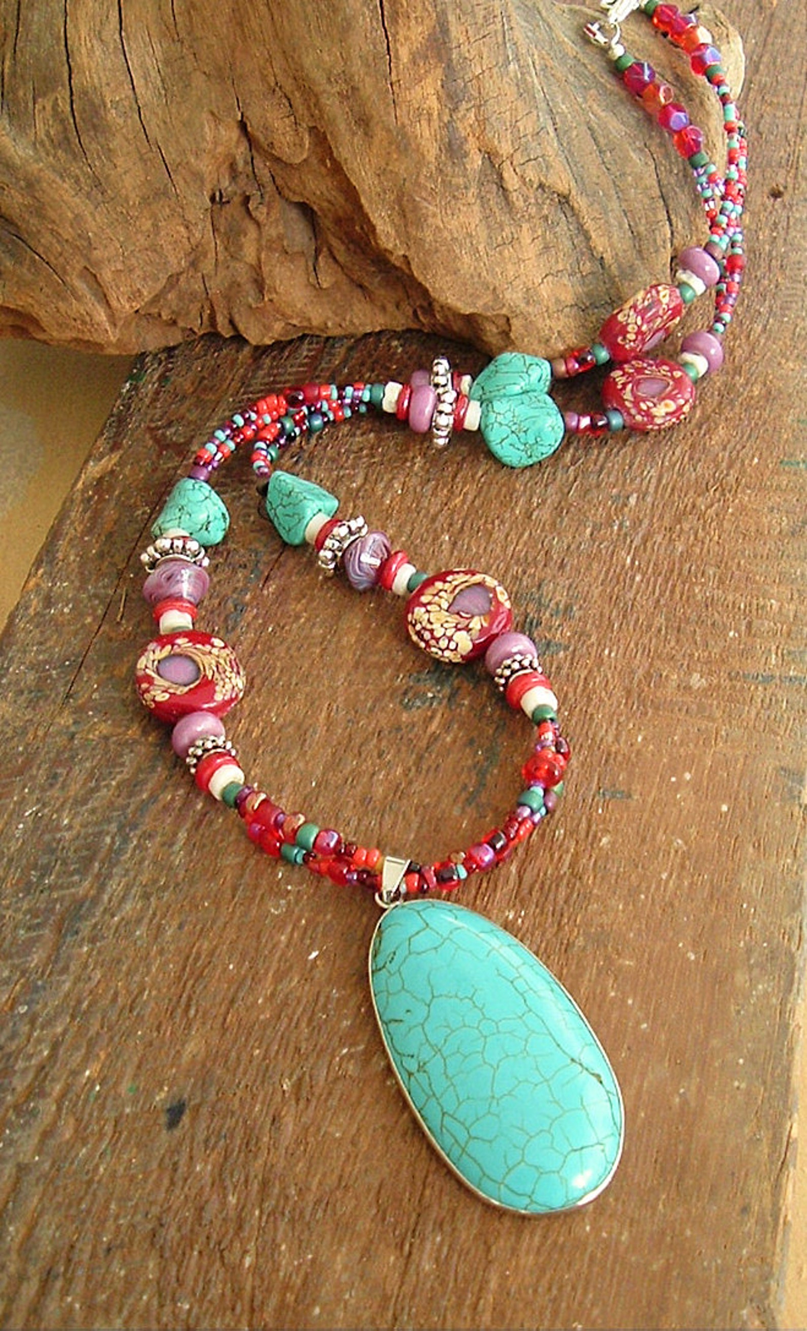 Chunky Boho Necklace Southwest Necklace Bohemian Jewelry Etsy