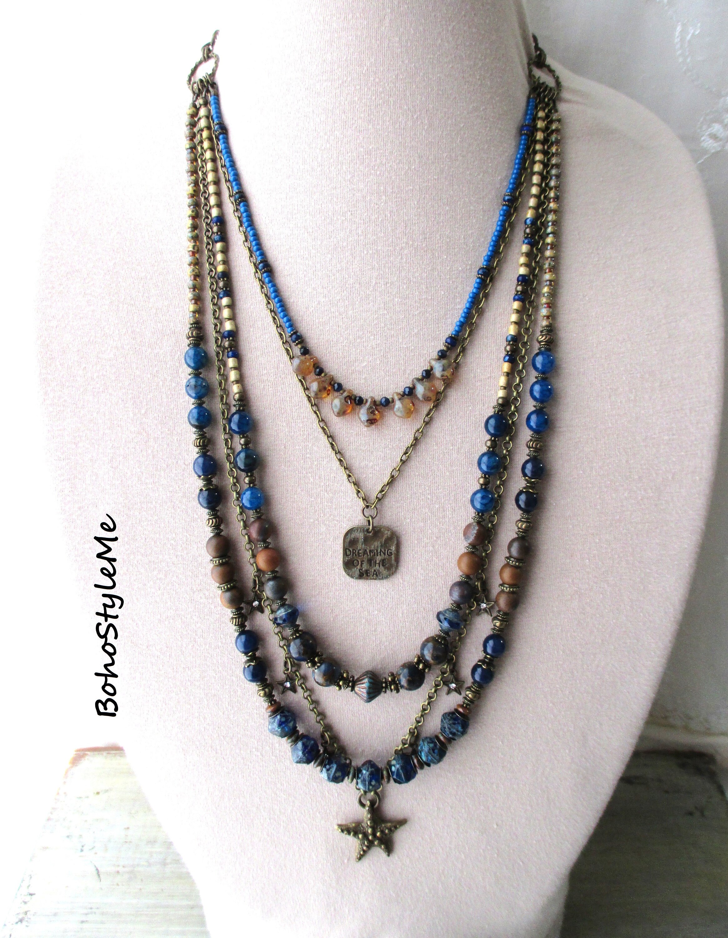Boho Starfish Stone Necklace main image 1