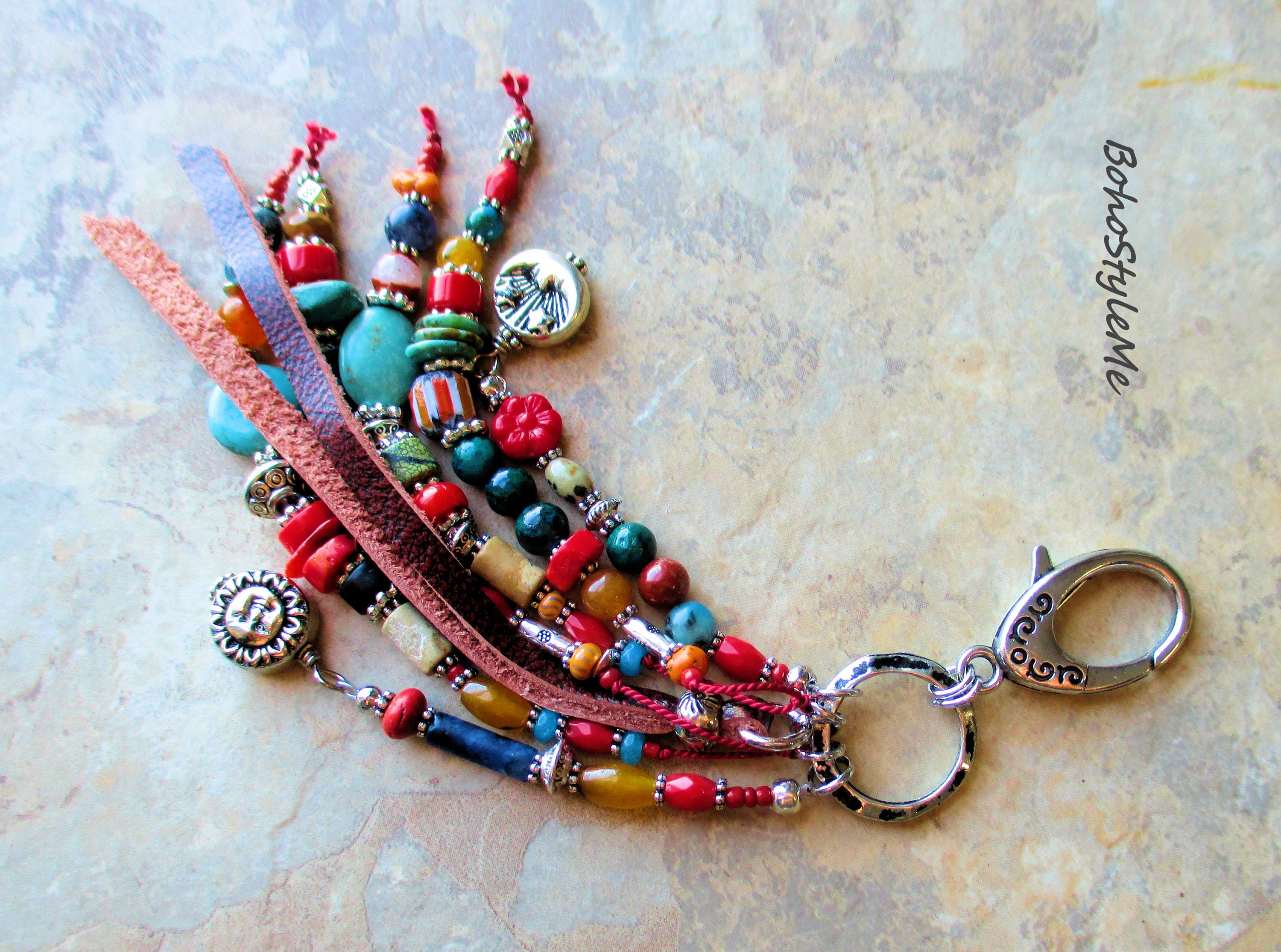 Colorful Boho Western Gemstone Designer Bag Quality Long Artisan